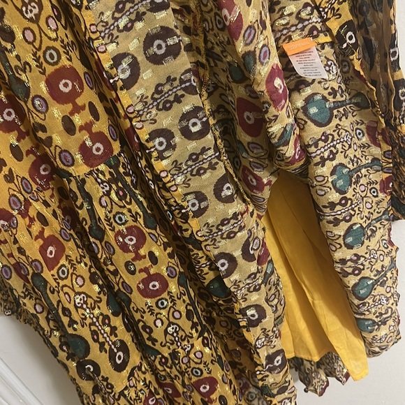 NWT Oliphant Smocked Neck Long Sleeve Fortela Saffron Dress XL - Picture 8 of 8